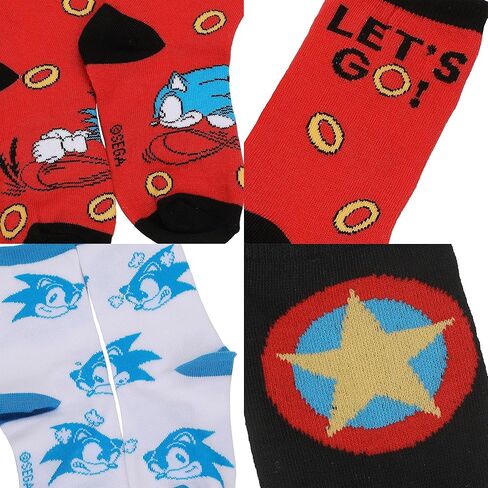 Bioworld Sonic The Hedgehog Tails and Knuckles Characters مجموعة من 10 جوارب كاجوال للطاقم in Saudi Arabia