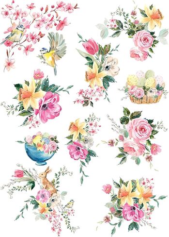 Stencils for Walls: Valentine Bouquet Rice Paper, 11.5 x 16 inch - Decoupage Crafts Mixed Media in Saudi Arabia