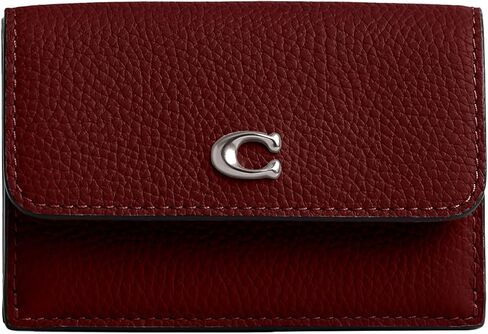 Coach Polished Pebble Leather Essential Mini Trifold Wallet in Saudi Arabia