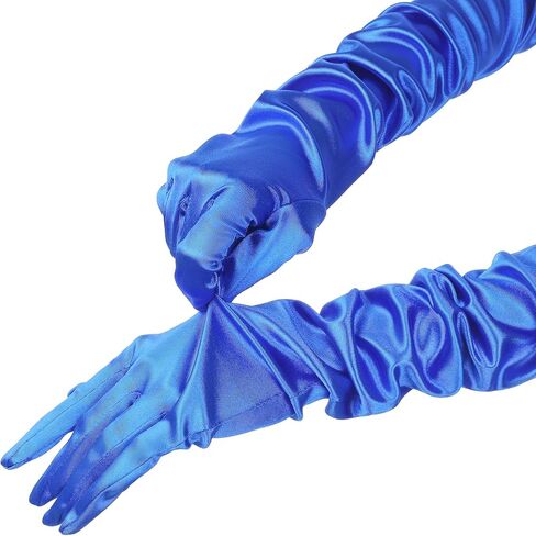 قفازات نسائية طويلة جدًا من الساتان طول الذراع بأصابع كاملة من عشرينيات القرن العشرين لحفلات الرقص in Kuwait