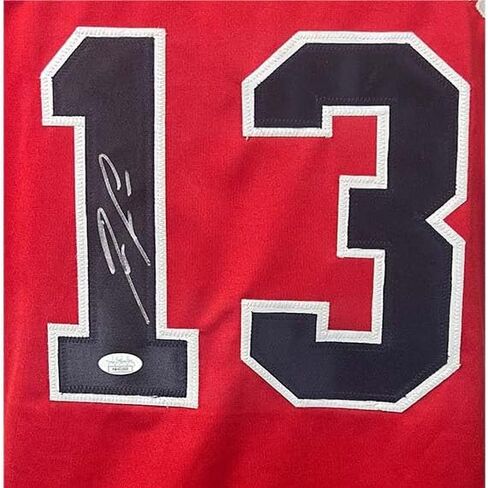 Ronald Acuna Jr. Autographed Red Baseball Jersey JSA in Saudi Arabia
