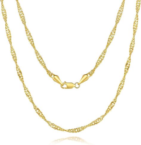 2.7MM 14K Gold Necklaces for Women Trendy 14K Gold Chain for Womens Mens Necklace Chains for Men Elegance in Every Twist Singapore Dainty Golden Necklace for Women Chain Necklaces Stack 16-24IN in Kuwait