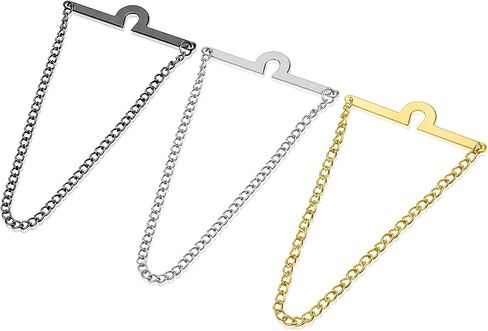 3 Pack Tie Chain for Men Elegant Necktie Clips with Ring Clasps Suits Accessories Classic Tie Tacks Chain Set for Wedding Business Birthday Jewelry Party Gift in Saudi Arabia