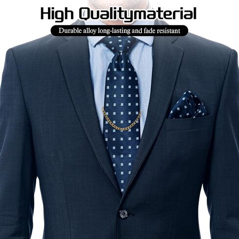 3 Pack Tie Chain for Men Elegant Necktie Clips with Ring Clasps Suits Accessories Classic Tie Tacks Chain Set for Wedding Business Birthday Jewelry Party Gift in Saudi Arabia