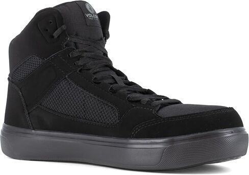 حذاء Volcom® Evolve EH Comp Toe للرجال - الجزء العلوي من الجلد السويدي والجلد - نعل داخلي ناعم - بطانة من الإسفنج الذكي أسود/قمح 9 واط in Saudi Arabia