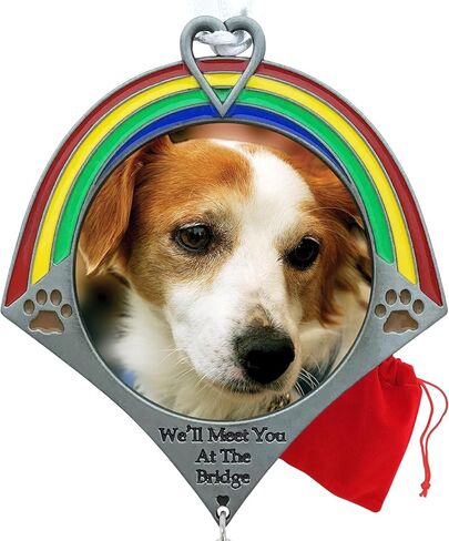 Pet Remembrance Rainbow Bridge Photo Ornament in Saudi Arabia