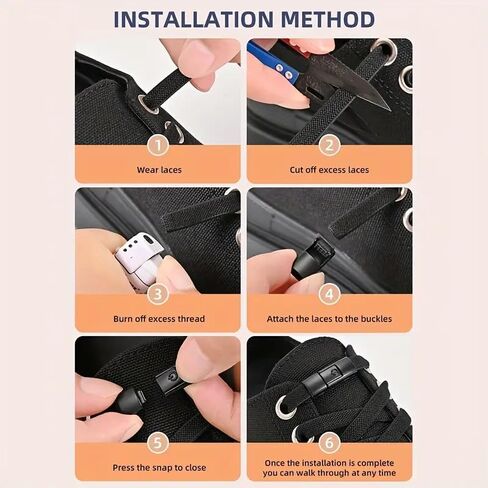 Flat Elastic No Tie Shoe Laces for Sneakers, Stretch Tieless Shoelaces for Adults, Flat Shoes Strings (1 Pair)-Black in Saudi Arabia