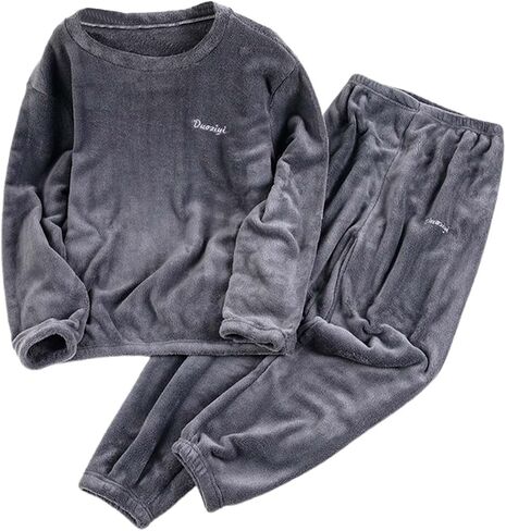 JiXiang Pajama Sets Women Soft Comfy Fluffy Fleece Sleepwear Long Sleeve Pullover Pants Plush Winter Warm 2 Piece Outfits in Saudi Arabia