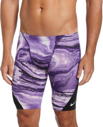 بدلة سباحة Hydrastrong Crystal Wave Print Jammer للرجال من Nike - أرجواني كورت (مقاس 36) in Kuwait