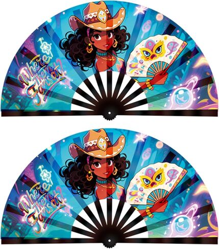 Large Clacking Fan For Line Dancing, 13 Inch Folding Hand Fan, Boots On The Ground, Where Them Fans At Popping Fans in Saudi Arabia