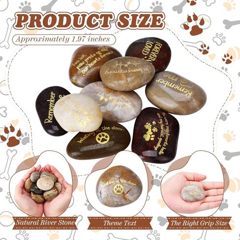 30 Pcs Pet Memorial Stones, Dog Memorial Gifts with Text, Condolence Gifts for Mourning Dogs, Pet Cat Bereavement Stones in Saudi Arabia