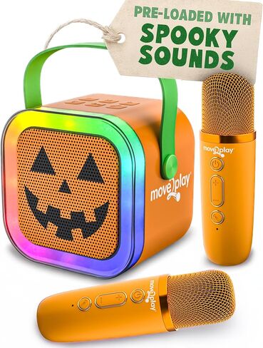 Move2Play, Mini Karaoke Machine for Kids | Includes 20+ Kid Songs | 2 Microphones | Connect with Bluetooth | 2, 3, 4, 5+ Year Old Gift & Birthday Present | Girls, Boys, & Toddler in Kuwait