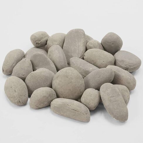 Hand-Painted Ceramic Fiber Fireplace Rocks - 24 Piece Set, Mixed Grey Colors, 2-5 Inch Sizes, Heat-Resistant, Realistic Design for Indoor/Outdoor Gas Fireplaces, Logs, and Fire Pits in Saudi Arabia