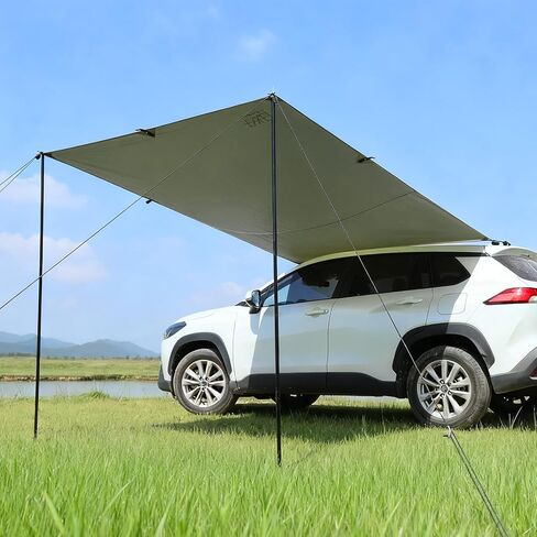 Car Awning for SUV, 10 x 5.6 FT Van Truck Awning for Camping, Needn't Roof Rack Hardwares Waterproof UV50+ in Kuwait