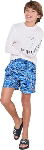 Vineyard Vines Boys' Printed Chappy Swim Trunks, Tide Blue Fishing, L in Saudi Arabia