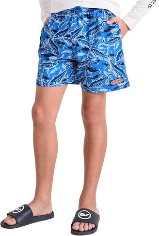 Vineyard Vines Boys' Printed Chappy Swim Trunks, Tide Blue Fishing, L in Saudi Arabia