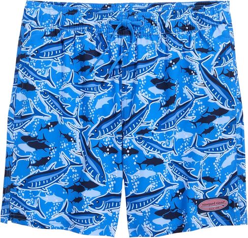 Vineyard Vines Boys' Printed Chappy Swim Trunks, Tide Blue Fishing, L in Saudi Arabia