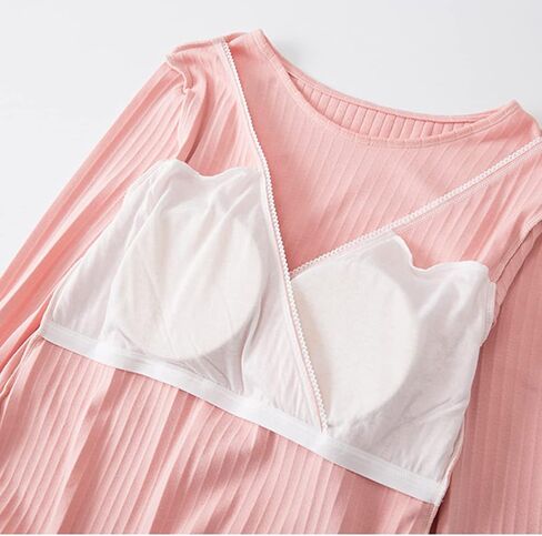 Womens Cotton Nursing Tops Long Sleeves Maternity Breastfeeding Shirts Spring Outfit Pregnancy Clothes in Saudi Arabia