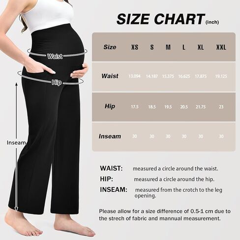 Ipletix Maternity Wide-Leg Lounge Pants with Pockets Over The Belly Soft Stretchy Pregnancy Wear in Saudi Arabia