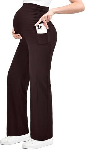 Ipletix Maternity Wide-Leg Lounge Pants with Pockets Over The Belly Soft Stretchy Pregnancy Wear in Saudi Arabia
