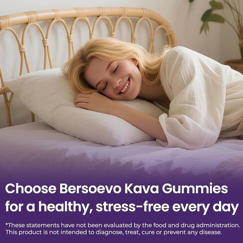 Kava Gummies 500mg, High Absorption Kava Root Extract Supplement With 50% Kavalactones for Mood, Sleep and Stress Suppport, Sugar Free, Blueberry Flavor, 60 Count in Saudi Arabia