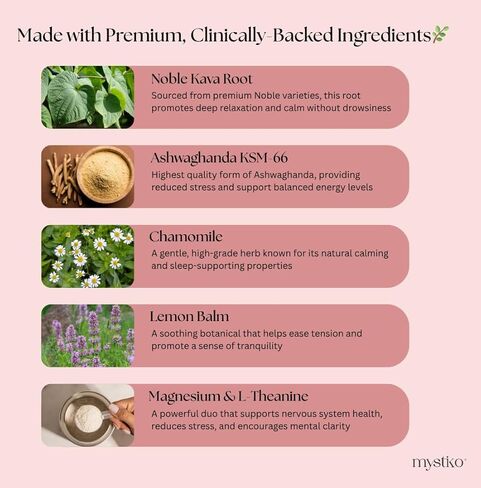 مزيج مسحوق مشروب مهدئ طبيعي من ميستيكو مع الكافا والأشواغاندا والمغنيسيوم والثيانين وبلسم الليمون والبابونج - نكهة البطيخ موهيتو، خالي من السكر والسعرات الحرارية الصفرية، مشروب الكافا - 25 حصة in Kuwait