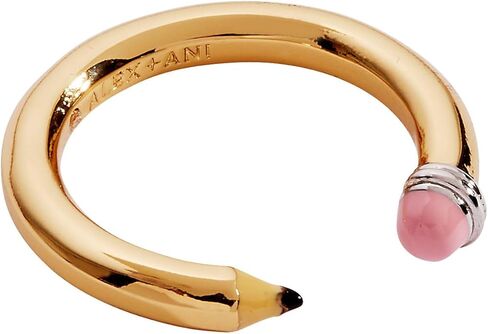 حلقة قلم رصاص مفتوحة من Alex and Ani - تصميم خالٍ من النيكل بلونين، حلقة لطيفة قابلة للتعديل، تناسب مقاس 7، أزياء فريدة ليوم المدرسة للنساء in Saudi Arabia