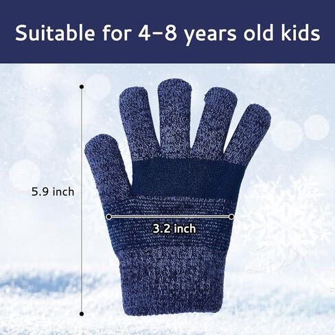 Kids Gloves Winter Boys Gloves Knit Wool Fleece Lined Mittens for Cold Weather Outdoor Sports Running Cycling Skiing in Saudi Arabia
