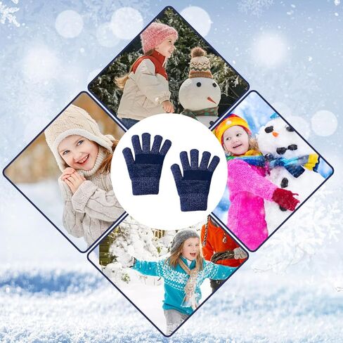 Kids Gloves Winter Boys Gloves Knit Wool Fleece Lined Mittens for Cold Weather Outdoor Sports Running Cycling Skiing in Saudi Arabia