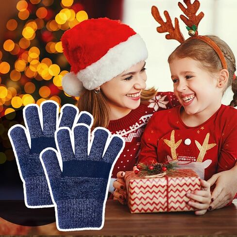 Kids Gloves Winter Boys Gloves Knit Wool Fleece Lined Mittens for Cold Weather Outdoor Sports Running Cycling Skiing in Saudi Arabia