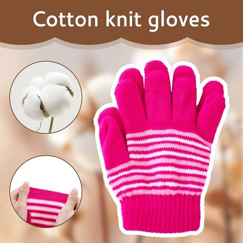 12 Pairs Kids Gloves Winter Toddlers Knit Gloves Warm Stretchy Glove Bulk Pack for Boys Girls Cold Weather in Saudi Arabia