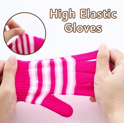 12 Pairs Kids Gloves Winter Toddlers Knit Gloves Warm Stretchy Glove Bulk Pack for Boys Girls Cold Weather in Saudi Arabia