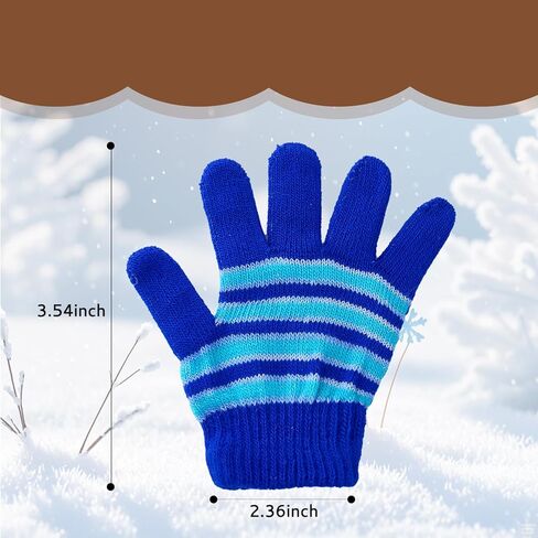 12 Pairs Kids Gloves Winter Toddlers Knit Gloves Warm Stretchy Glove Bulk Pack for Boys Girls Cold Weather in Saudi Arabia