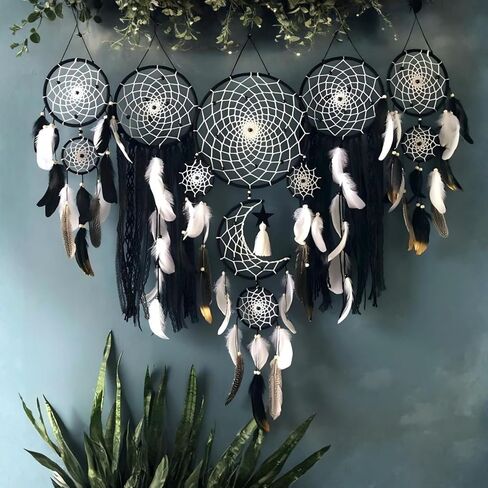 Dream Catcher Wall Decor,Large Boho Dream Catcher with Luxurious Feathers & Beads, Handmade Wall Hanging for Bedroom,Living Room, Gift Ready for Girls & Adults (Camel) in Saudi Arabia