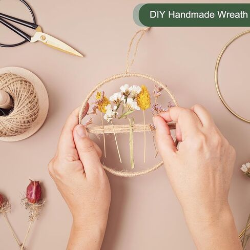YOKIVE 4 Pcs Metal Dream Catcher Rings, Round Floral Wreath, Handmade and Decoration, Great for DIY Home Wedding Christmas (Silver Tone, 6"/8"/10"/12") in Saudi Arabia