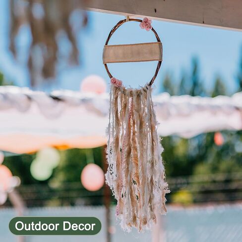 YOKIVE 4 Pcs Metal Dream Catcher Rings, Round Floral Wreath, Handmade and Decoration, Great for DIY Home Wedding Christmas (Silver Tone, 6"/8"/10"/12") in Saudi Arabia