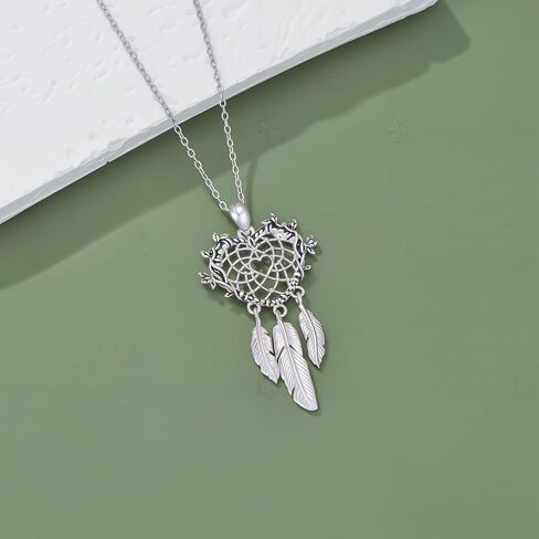 Dream Catcher Necklace for Women 925 Sterling Silver Dream Catcher Pendant Necklace Dreamcatcher Jewelry for Women in Saudi Arabia