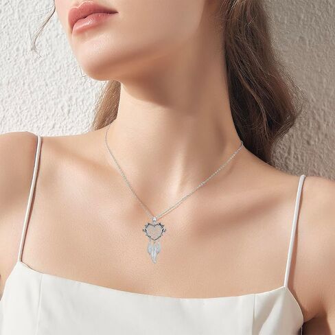 Dream Catcher Necklace for Women 925 Sterling Silver Dream Catcher Pendant Necklace Dreamcatcher Jewelry for Women in Saudi Arabia
