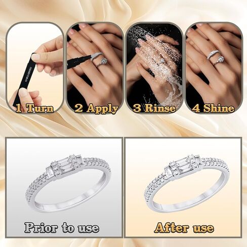 قلم تنظيف المجوهرات 4 قطع، قلم تنظيف الحلقات، فرشاة ناعمة، عصا أقلام تنظيف الماس للمجوهرات، الخواتم، الماس، الأحجار الكريمة، المويسانتي، الذهب، الأبيض - محمول وسريع التألق in Kuwait