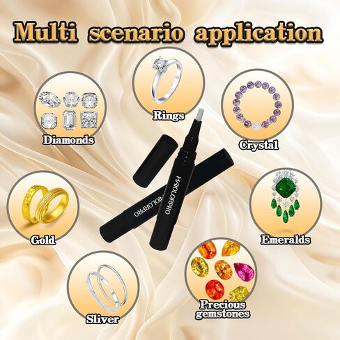 قلم تنظيف المجوهرات 4 قطع، قلم تنظيف الحلقات، فرشاة ناعمة، عصا أقلام تنظيف الماس للمجوهرات، الخواتم، الماس، الأحجار الكريمة، المويسانتي، الذهب، الأبيض - محمول وسريع التألق in Kuwait