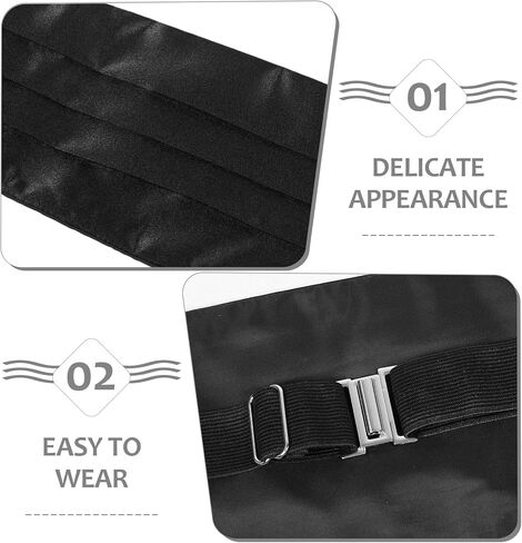 LOGOFUN 2 Sets Men's Formal Cummerbund Bow Tie Pocket Square Set with Waist Sash for Wedding Prom Business Events in Saudi Arabia