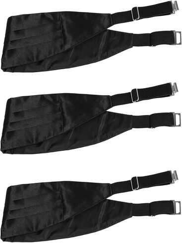 LOGOFUN 9pcs Men's Adjustable Satin Cummerbund with Buckle for Tuxedo Weddings Proms Formal Events in Saudi Arabia
