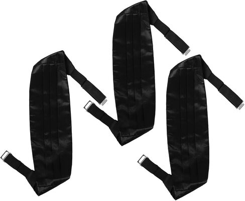 LOGOFUN 9pcs Men's Adjustable Satin Cummerbund with Buckle for Tuxedo Weddings Proms Formal Events in Saudi Arabia
