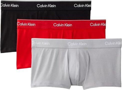 سراويل داخلية للرجال من Calvin Klein مصنوعة من القطن القابل للتمدد مكونة من 3 قطع منخفضة الارتفاع in Kuwait
