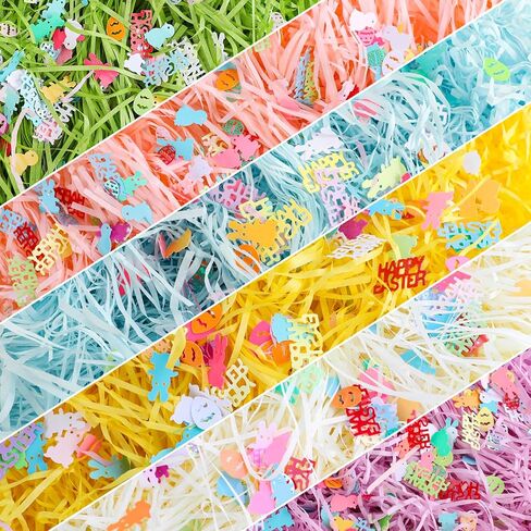 FOIMAS Valentine's Day Shreded Craft Paper Filler,11.6oz Red Pink Raffia Paper Grass with Heart Confetti for Gift Box Filler Basket Stuffer Valentine's Day Packaging Supply in Kuwait