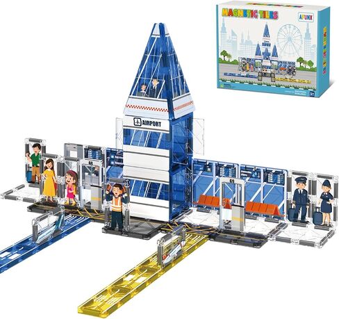 البلاط المغناطيسي ، 50pcs police police station build builds مجموعة ، لبنات بناء المغناطيس ولعب ما قبل المدرسة العلوي للأطفال الصغار الذين تتراوح أعمارهم بين 3-5 5-7 8-10 in Kuwait