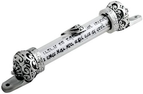 Silver Plated/Red Bronze Plated/Gold Plated/Pewter Crown Cover 5 inch Mezuzah & Scroll, Judaica Israel Gift Jewish Door Mezuza from Jerusalem in Saudi Arabia