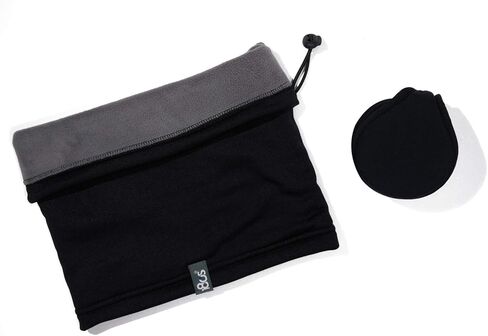 180s Men's Tec Fleece Behind-the-head Ear Warmer, Cold weather Winter Earmuffs (Black, Ear-Warmer + Neck Gaiter Set) in Saudi Arabia