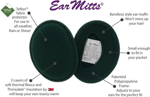 واقيات أذن بدون أربطة من EAR MITTS® للرجال والنساء، أغطية أذن من الصوف الناعم، مقاسين in Kuwait