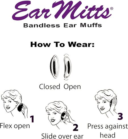 واقيات أذن بدون أربطة من EAR MITTS® للرجال والنساء، أغطية أذن من الصوف الناعم، مقاسين in Kuwait